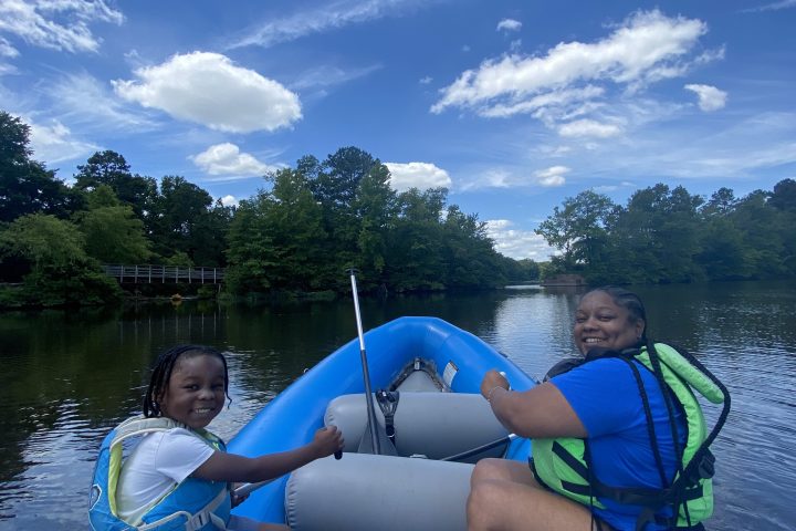 a group of people on a boat