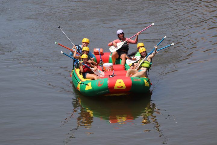 Rafts holding up air guitar